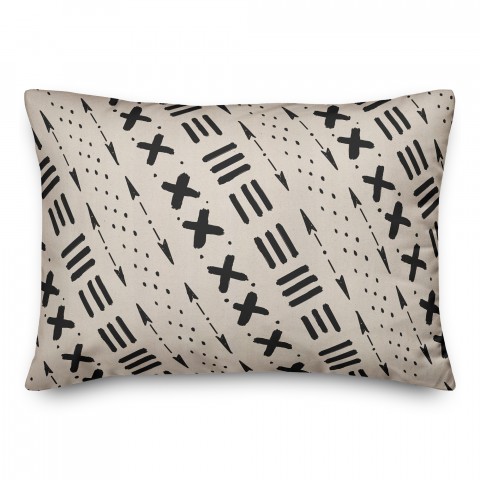 Beige Tribal Pattern 14x20 Spun Poly Pillow