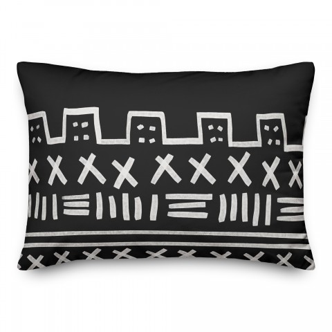 Black and White Tribal 14x20 Spun Poly Pillow