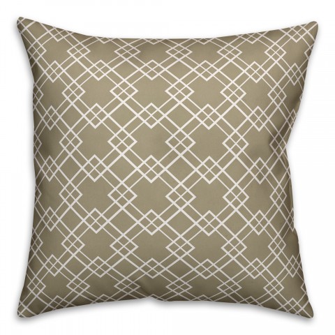 Diamond Taupe Pattern 18x18 Spun Poly Pillow
