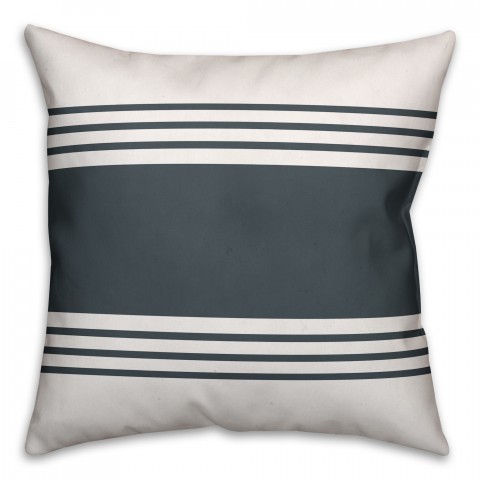 Slate Stirpes 18x18 Spun Poly Pillow