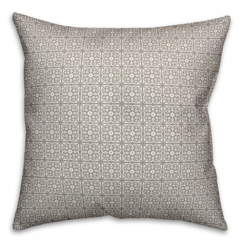 Taupe Tile Pattern 18x18 Spun Poly Pillow
