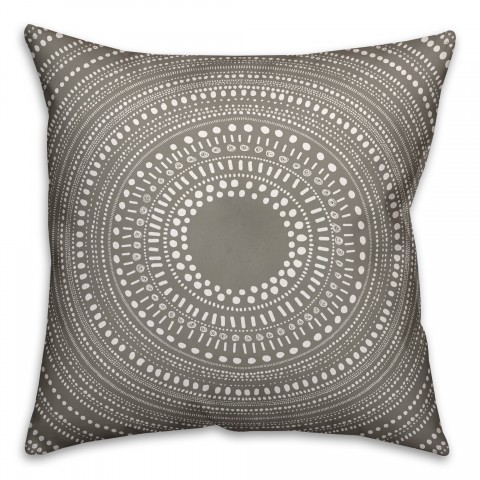Taupe Tribal Circle 18x18 Spun Poly Pillow