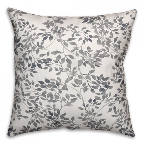 Gray Leaf Lattice 18x18 Spun Poly Pillow