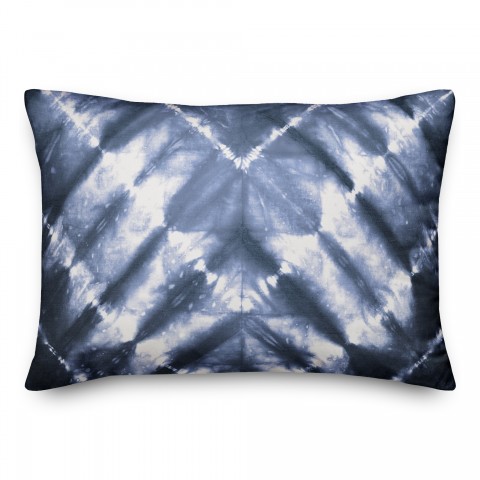 Navy Shibori Pattern 14x20 Spun Poly Pillow