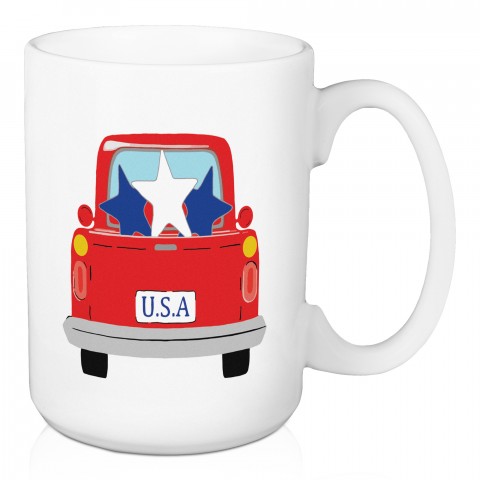 Patriotic Truck 15 oz Mug