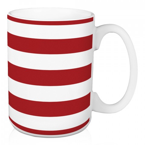Red and White Stripes 15 oz Mug