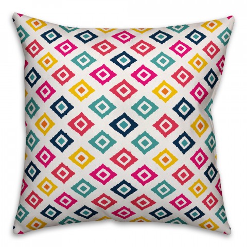 Ikat Colorful Summer 18x18 Indoor / Outdoor Pillow