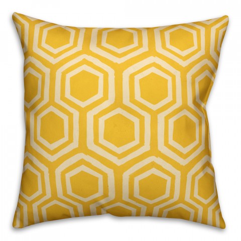 Lemon Hexagons 18x18 Indoor / Outdoor Pillow