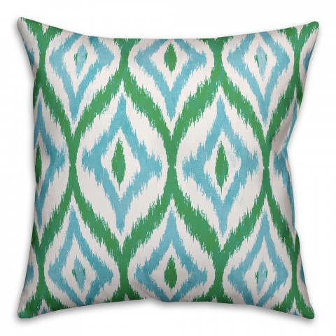 Green Summer Ikat 18x18 Indoor / Outdoor Pillow