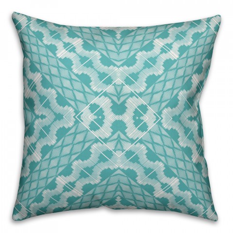 Teal Boho Pattern 18x18 Indoor / Outdoor Pillow