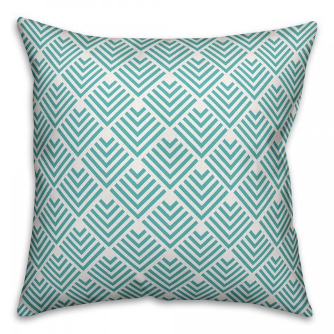 Teal Diamond Pattern 18x18 Indoor / Outdoor Pillow