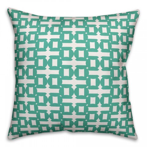 Teal Geo Pattern 18x18 Indoor / Outdoor Pillow