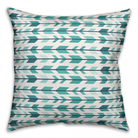 Blue Tribal Arrows 18x18 Indoor / Outdoor Pillow