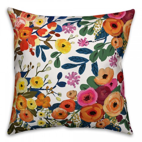 Colorful Wildflowers 18x18 Indoor / Outdoor Pillow
