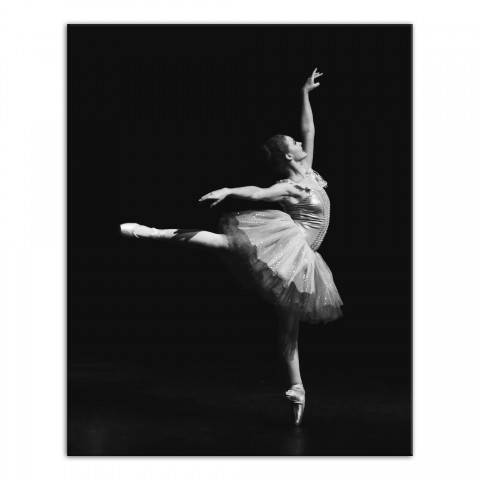 Black and White Ballerina 16x20 Canvas Wall Art