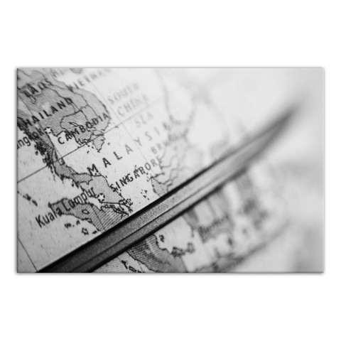 Black and White Globe 16x24 Canvas Wall Art