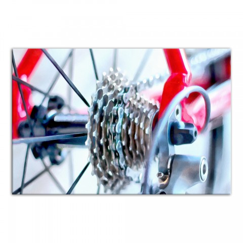 Painted Bike Gear 16x24 Canvas Wall Art