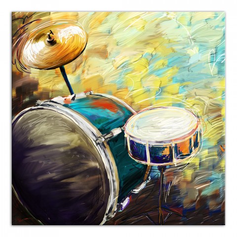 Painted Drum Set 20x20 Canvas Wall Art