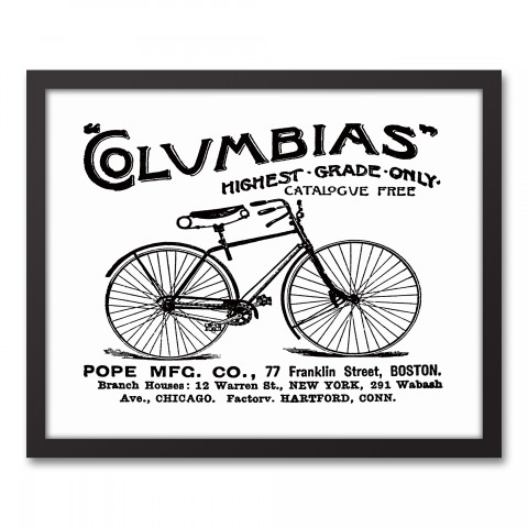 Vintage Bike Ad 16x20 Black Framed Canvas