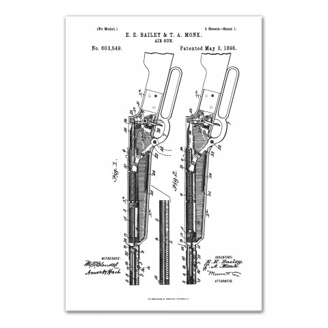 Vintage Rifle Duo Patent 20x30 Canvas Wall Art