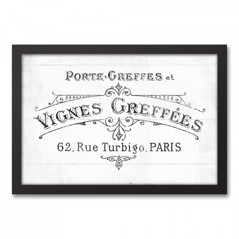 Vintage Wine Label Paris 12x18 Black Framed Canvas