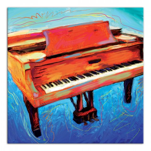 Painted Jazz Piano 20x20 Canvas Wall Art