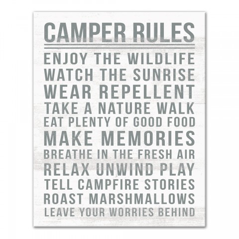Camper Rules 16x20 Canvas Wall Art