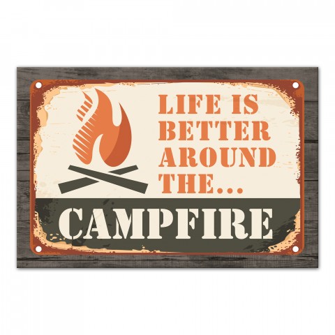 Life is Better Around the Campfire 12x18 Canvas Wall Art