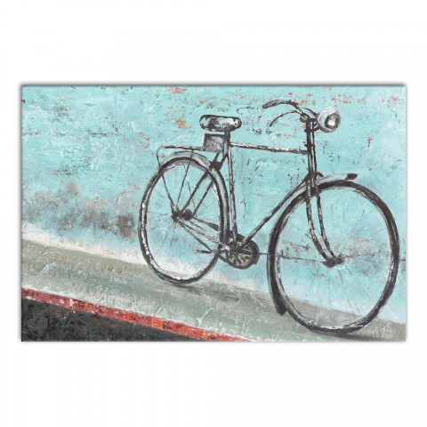 Painted Black Bike 20x30 Canvas Wall Art