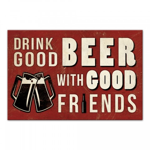 Drink Good Beer With Good Friends 20x30 Canvas Wall Art