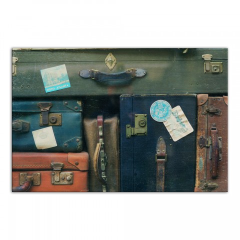 Vintage Suitcases 16x24 Canvas Wall Art