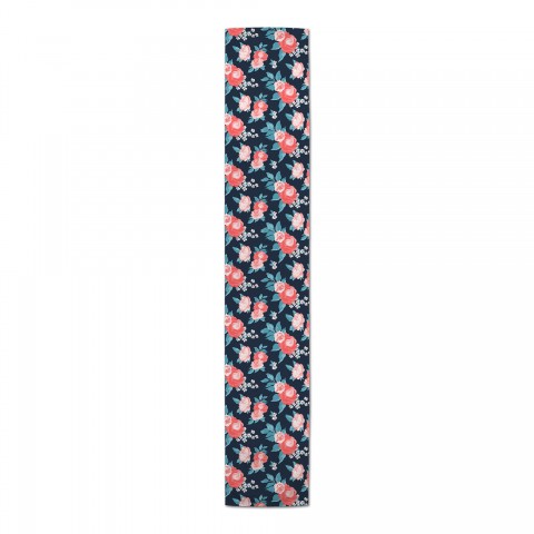 Coral & Navy Floral Runner