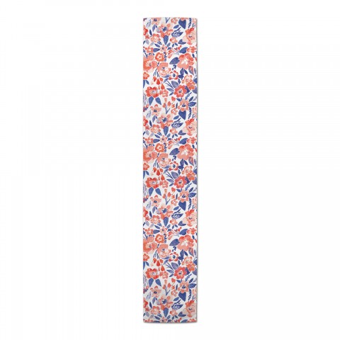 Red & Blue Patchy Flowers Runner