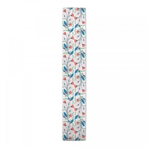 Pink & Blue Floral Illustration Runner
