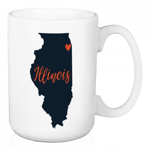 Illinois State Pride Chicago Love 15 oz Mug