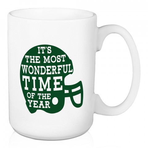 The Most Wonderful Time of The Year, Football Season - Green 15 oz Mug