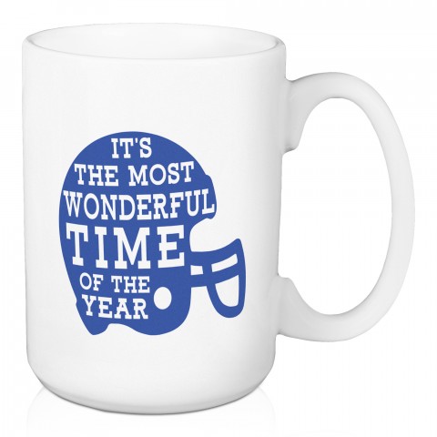 The Most Wonderful Time of The Year, Football Season - Blue 15 oz Mug