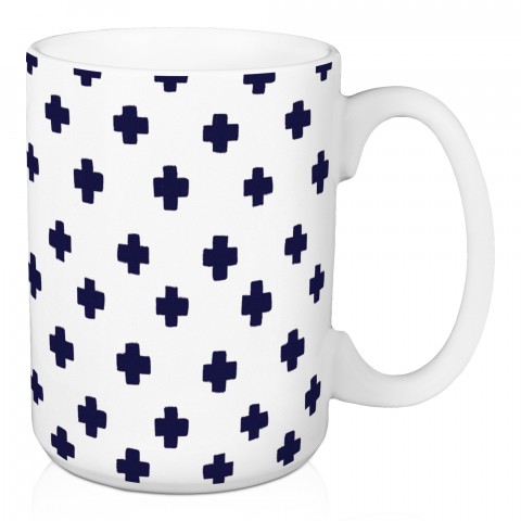 Navy Swiss Crosses 15 oz Mug