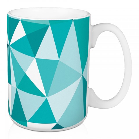 Teal Ombre Prism Pattern 15 oz Mug