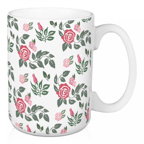Rose Floral Pattern 15 oz Mug