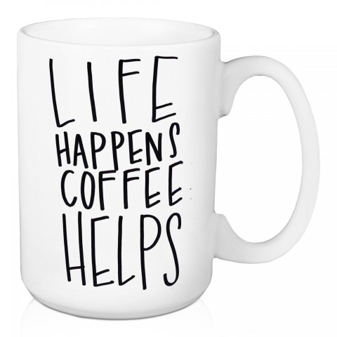 Life Happens Coffee Helps 15 oz Mug