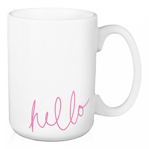 Pink Hello 15 oz Mug