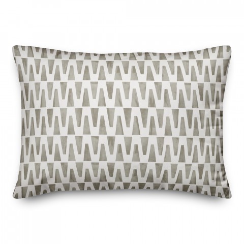Taupe Geo Triangles 14x20 Indoor / Outdoor Pillow