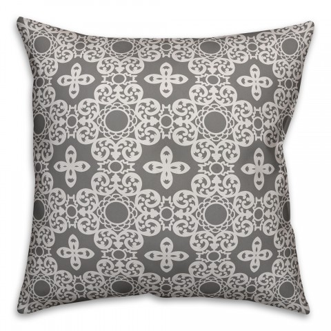 Dusty Gray Telescope Pattern 18x18 Indoor / Outdoor Pillow