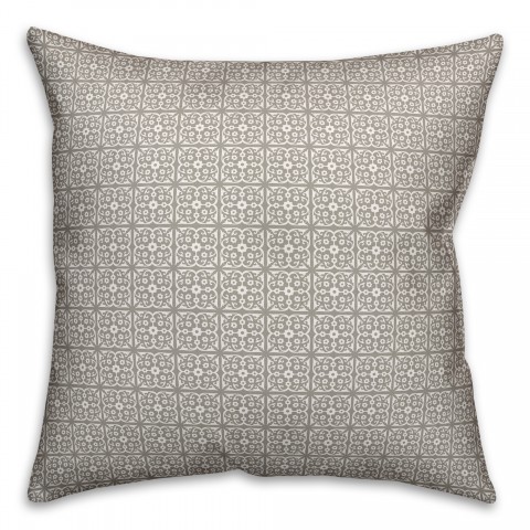 Taupe Tile Pattern 18x18 Indoor / Outdoor Pillow