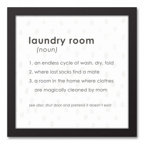 Laundry Room Definition 12x12 Black Framed Canvas
