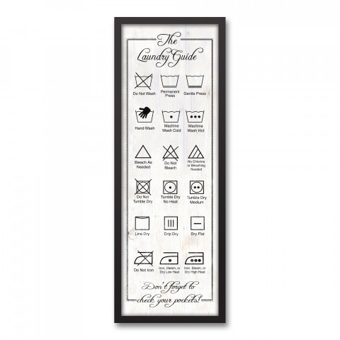 Laundry Guide 12x36 Black Framed Canvas