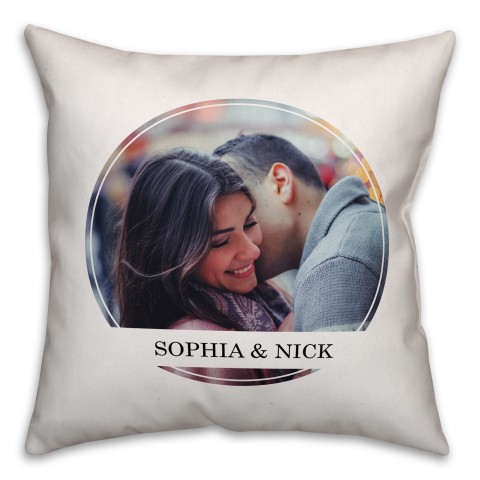 Keyline Circle Photo Upload 18x18 Personalized Indoor / Outdoor Pillow