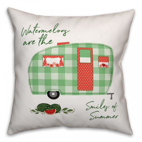 Watermelon Camper 18x18 Indoor / Outdoor Pillow
