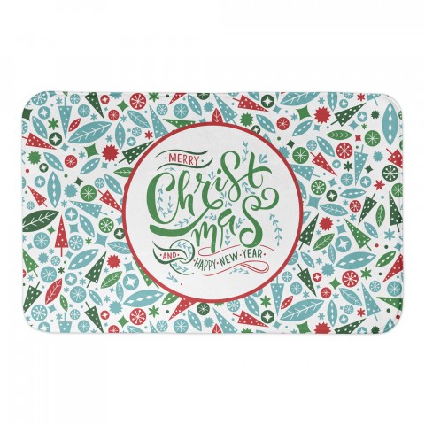 Midcentury Modern Holiday Pattern  34x21 Bath Mat